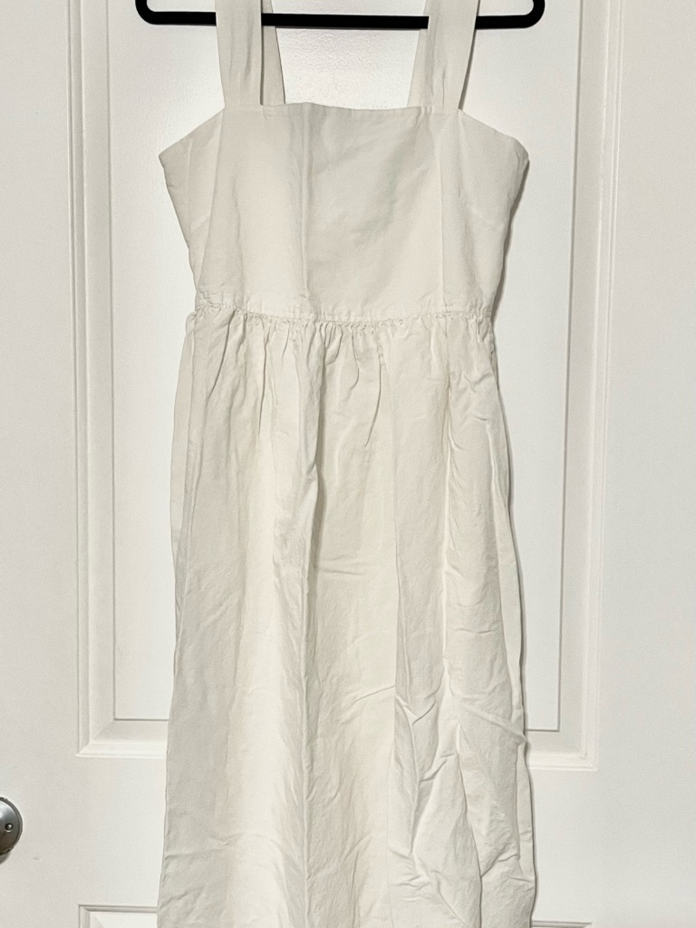 Uniqlo White Sleeveless Sundress with Square Neck Size L